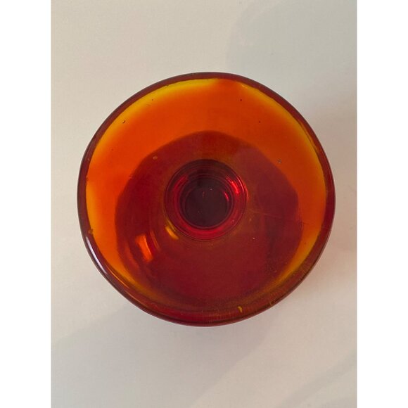 Water Goblet Ruby Red Thick Glass Heavy Replacement Vintage Unmarked - Picture 5 of 8